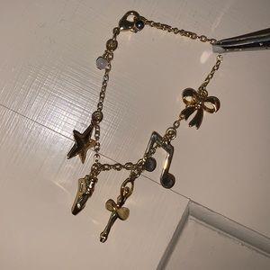 Golden ballerina charm bracelet, kids size